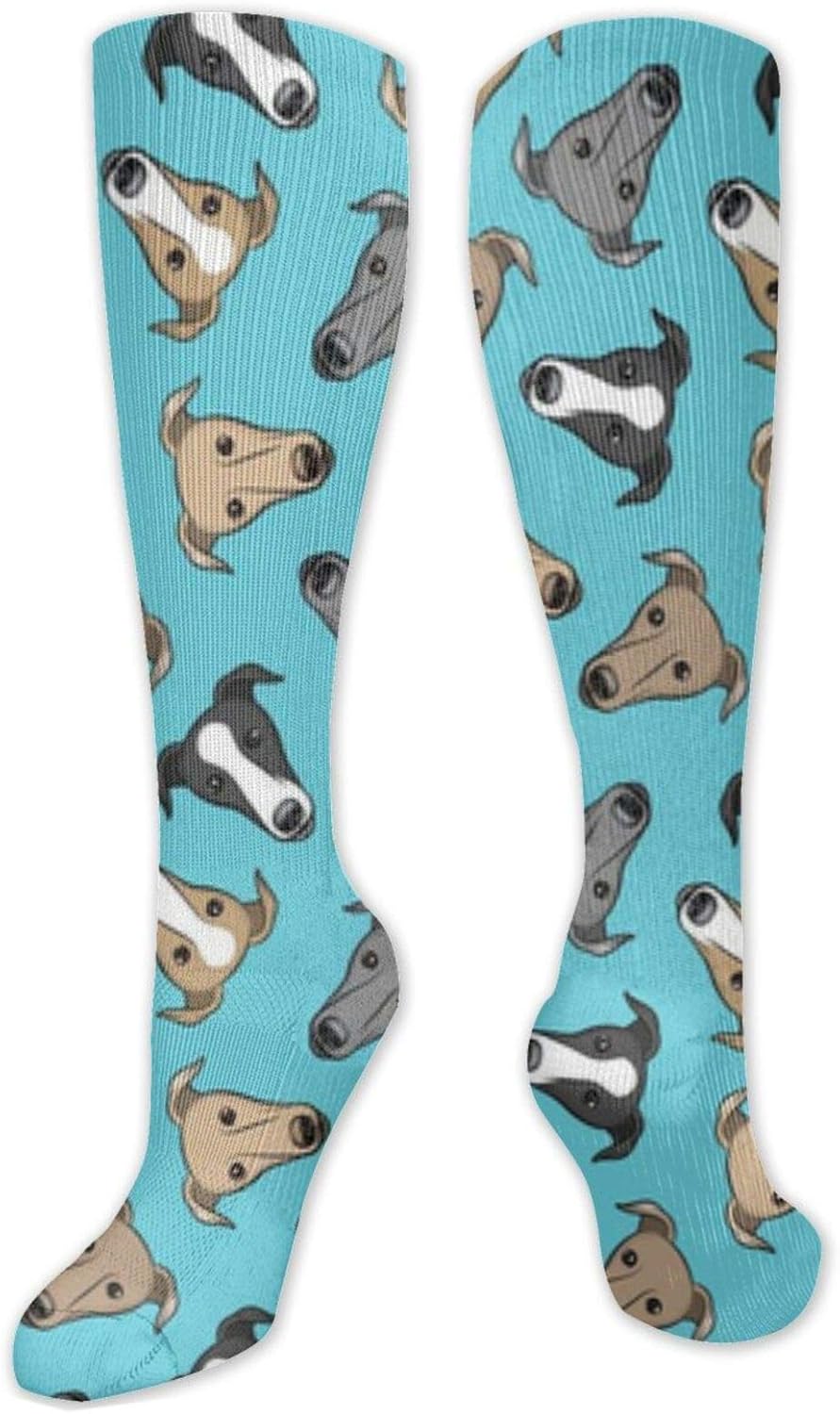 BlueGreyhound Dog Breed Face Long Sock Warm Sock Comfortable