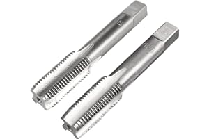 uxcell Metric Hand Tap M12 Thread 1.25 Pitch 4 Straight Flutes H2 Alloy Tool Steel Bottom & Taper Screw Tap Set Tapping Tools