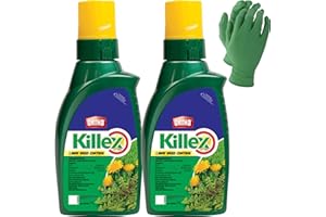 2-Pack Herbicide Concentrate Lawn Weed Control 1L | 2 × 1L Bottles | Broadleaf Weed Control for Lawns | Includes 2 Pairs of N