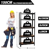 GadgetHaven 5 Tier Garage Shelving Unit Heavy Duty Black 70x30x150 view 3