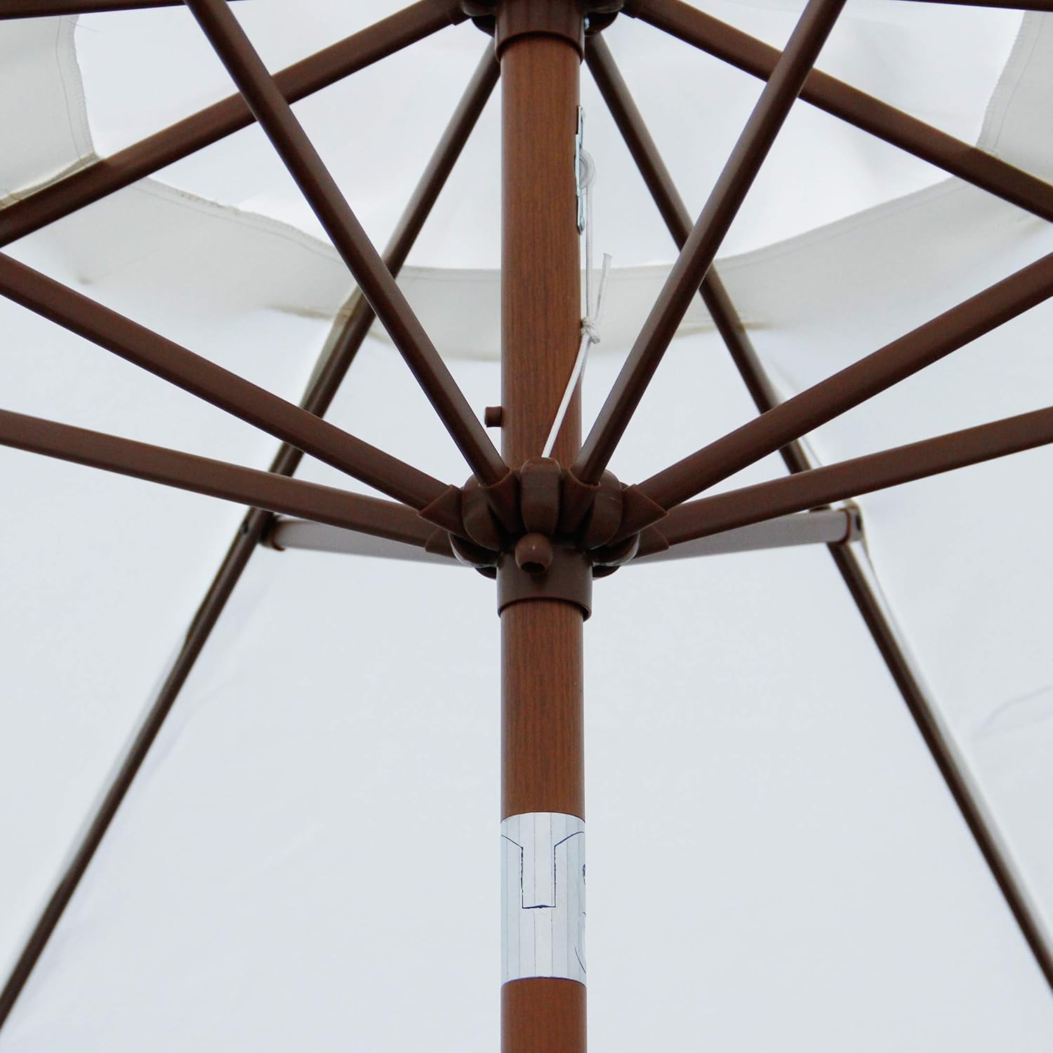 Blissun 9 Patio Umbrella Outdoor Market Table Umbrella With Push Button Tilt And Crank Wooden Sticker Aluminum Pole Red 8 Ribs Umbrellas Patio Furniture Accessories