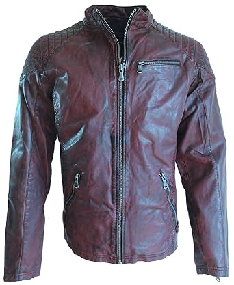 bruno banani Vintage Lederjacke Modell Mauro Bordeaux
