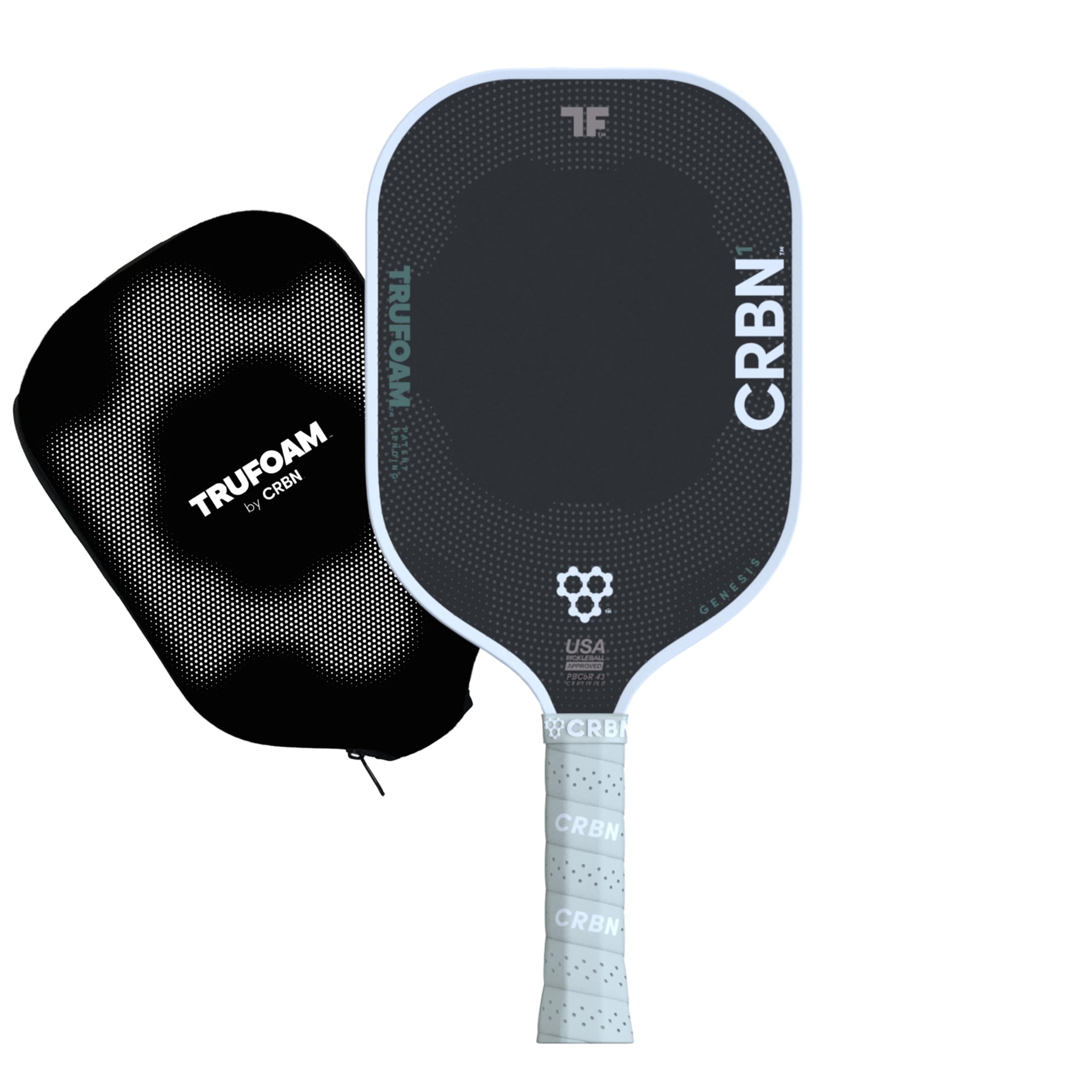 Photo 1 of CRBN Pickleball - TruFoam Genesis - Carbon Fiber Pickleball Paddle - First-Ever 100% Foam Core Performance Paddle (Elongated w/Long Handle)