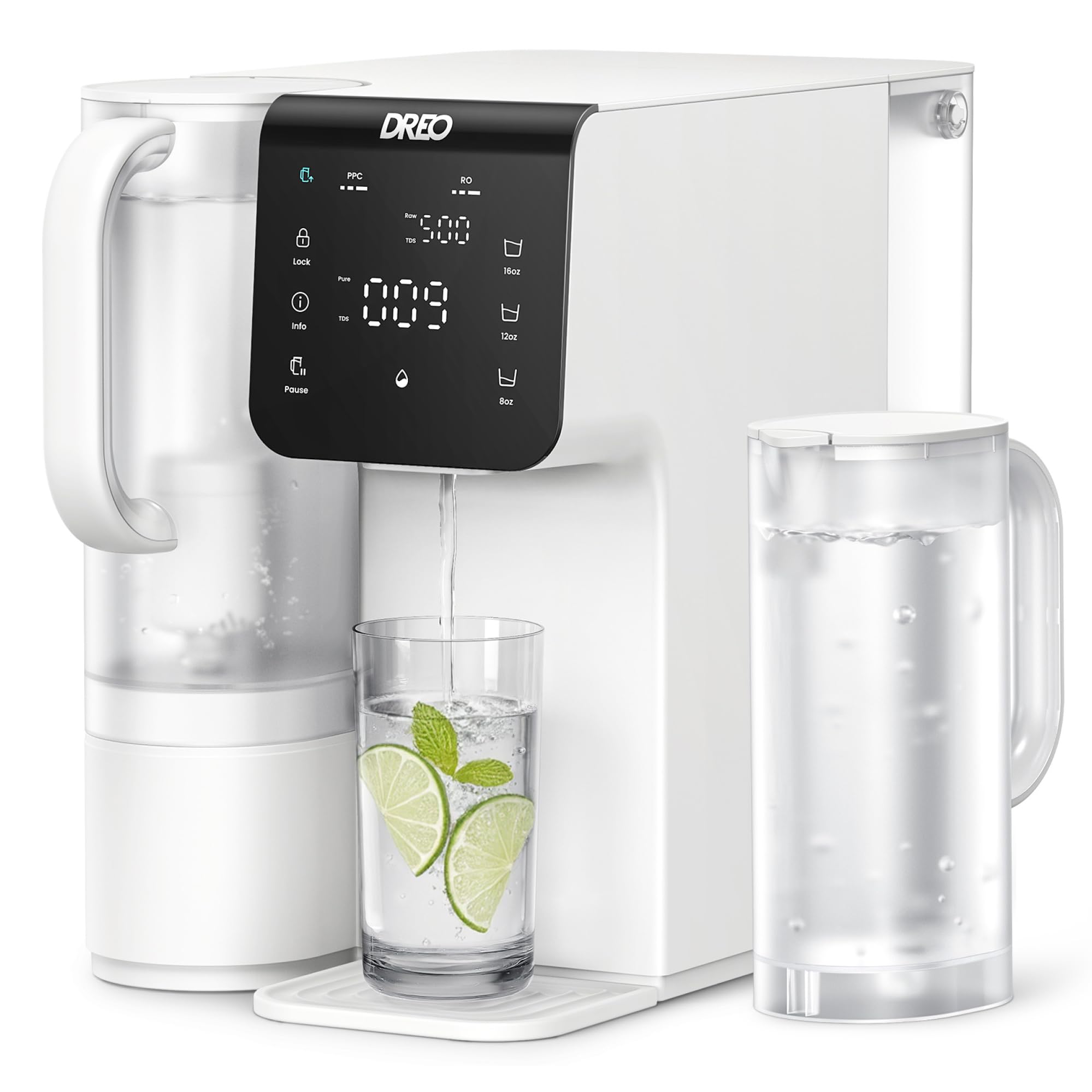 Photo 1 of DREO Reverse Osmosis Water Filter Countertop, 7-Stage RO Water Filtration System, Installation-Free, Reduce TDS, Water Filter Pitcher for Home, Kitchen, 3:1 Pure to Drain, WF511