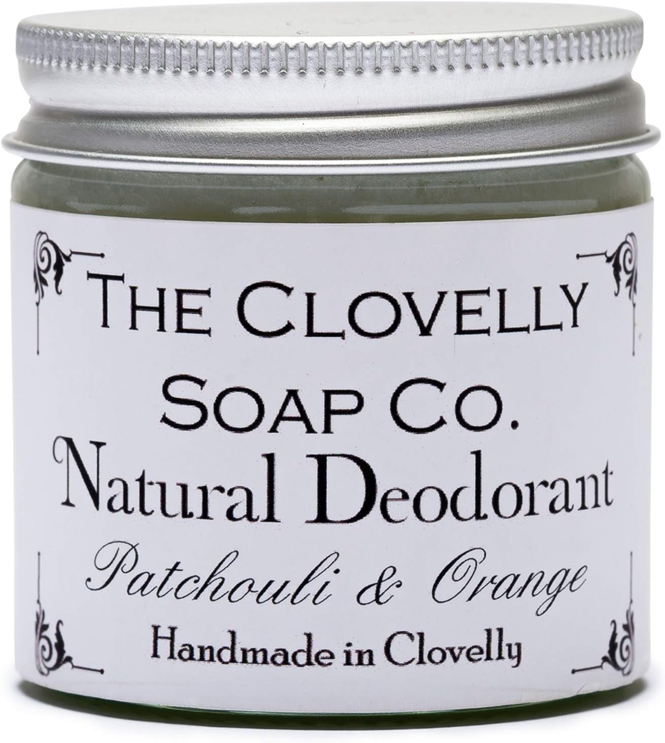 Clovelly Soap Co Natural Handmade Deodorant Balm Patchouli & Orange 60g Glass Jar, 60 g (Pack of 1)