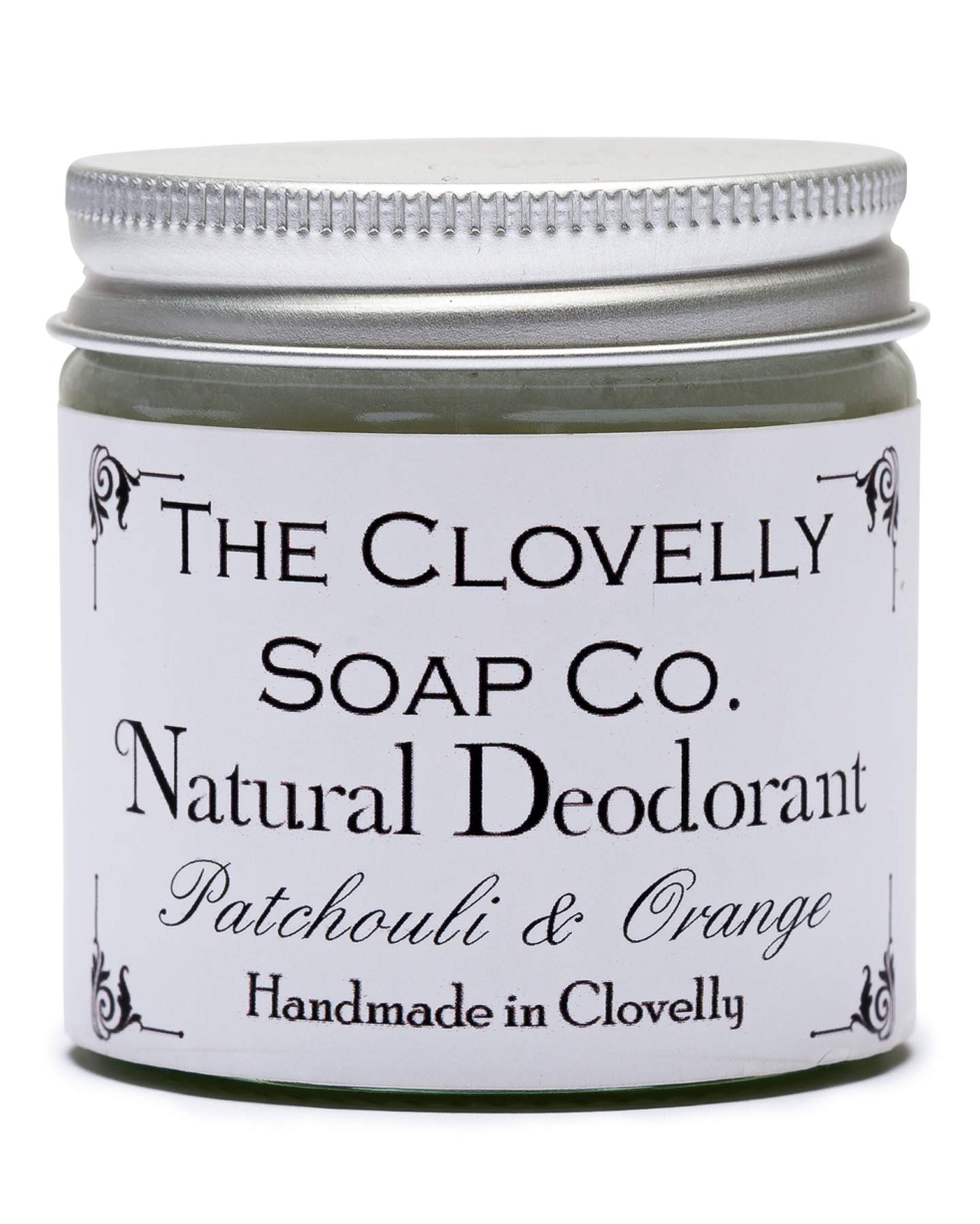 Clovelly Soap Co Natural Handmade Deodorant Balm Patchouli & Orange 60g Glass Jar