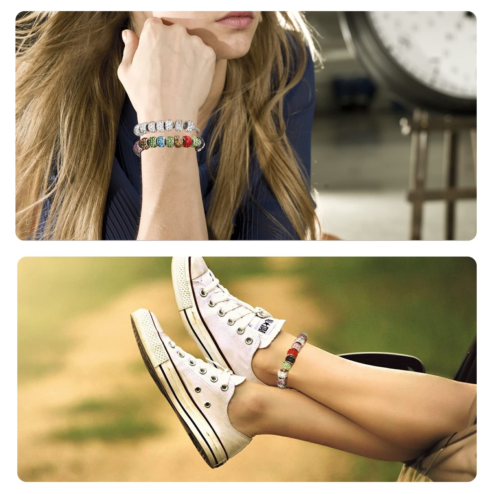 20 Pieces Snake Chain Charm Bracelet with Bracelet Helper Adjustable Snake Charm Bracelet Chains with Heart Lobster Clasp Extender Chain DIY Bracelet Chain for Women Jewelry Making Gifts Supplies