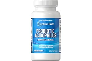 PURITAN'S PRIDE Puritans Pride Probiotic Acidophilus Tablets, White, 100 Count