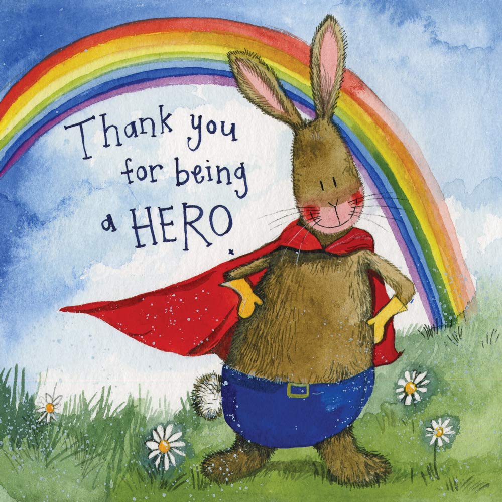 ALEX CLARK Thank You for Being a Hero Rabbit Card