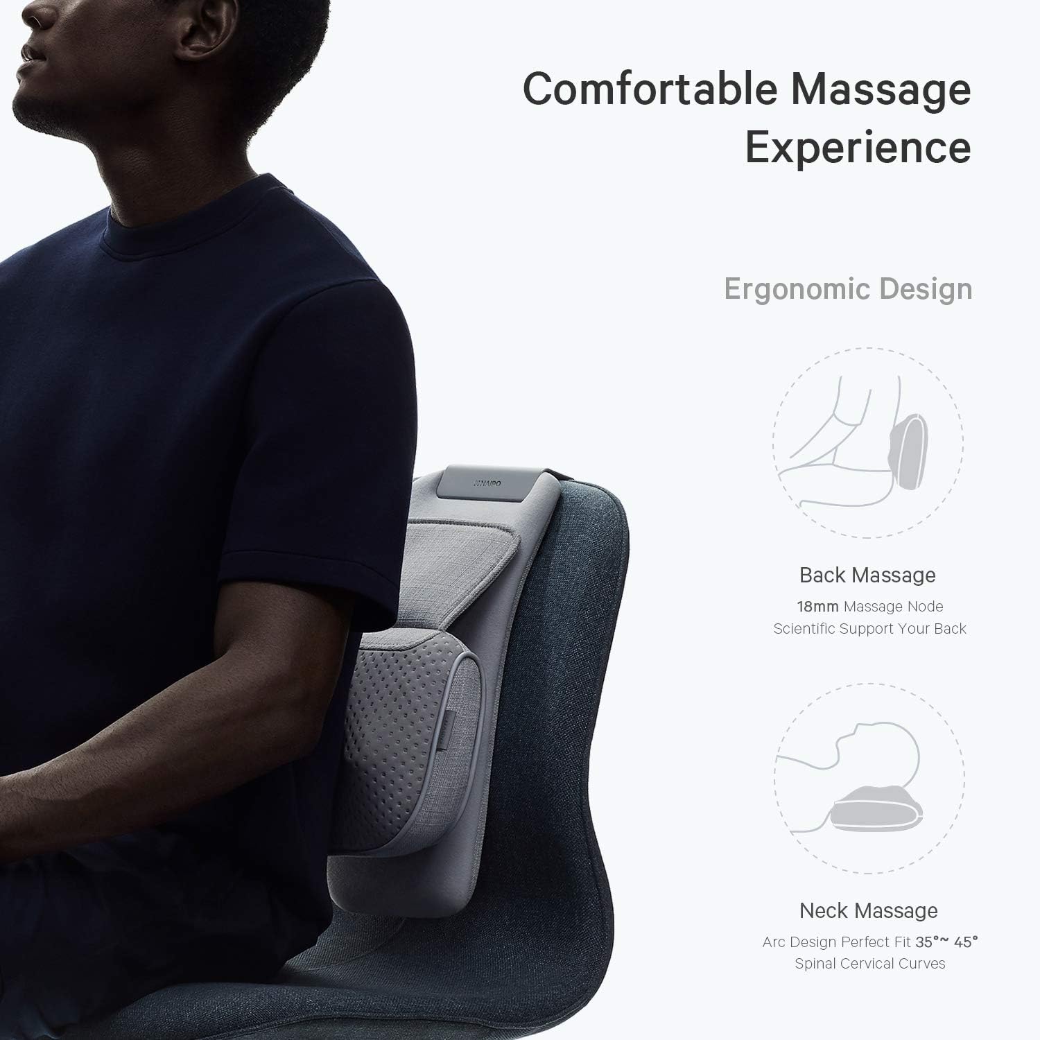 Shiatsu Neck and Back Massager Pillow - Kneading Massage with Heat, Deep Tissue Chair Massagers for Lower Back, Shoulders, Calf, Body, NAIPO oPillow Electric Massager with Cushion, Gifts for Men Women: Health & Personal Care