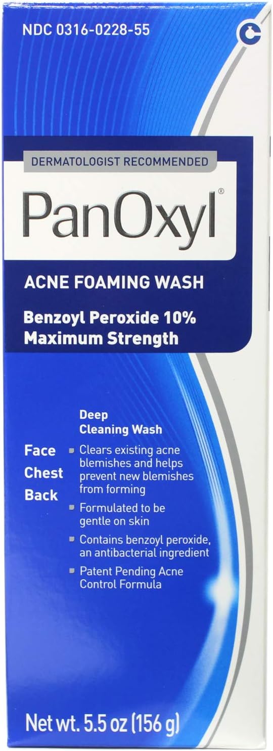 PanOxyl Foaming Acne Wash Maximum Strength 5.5 oz (Pack of 3)