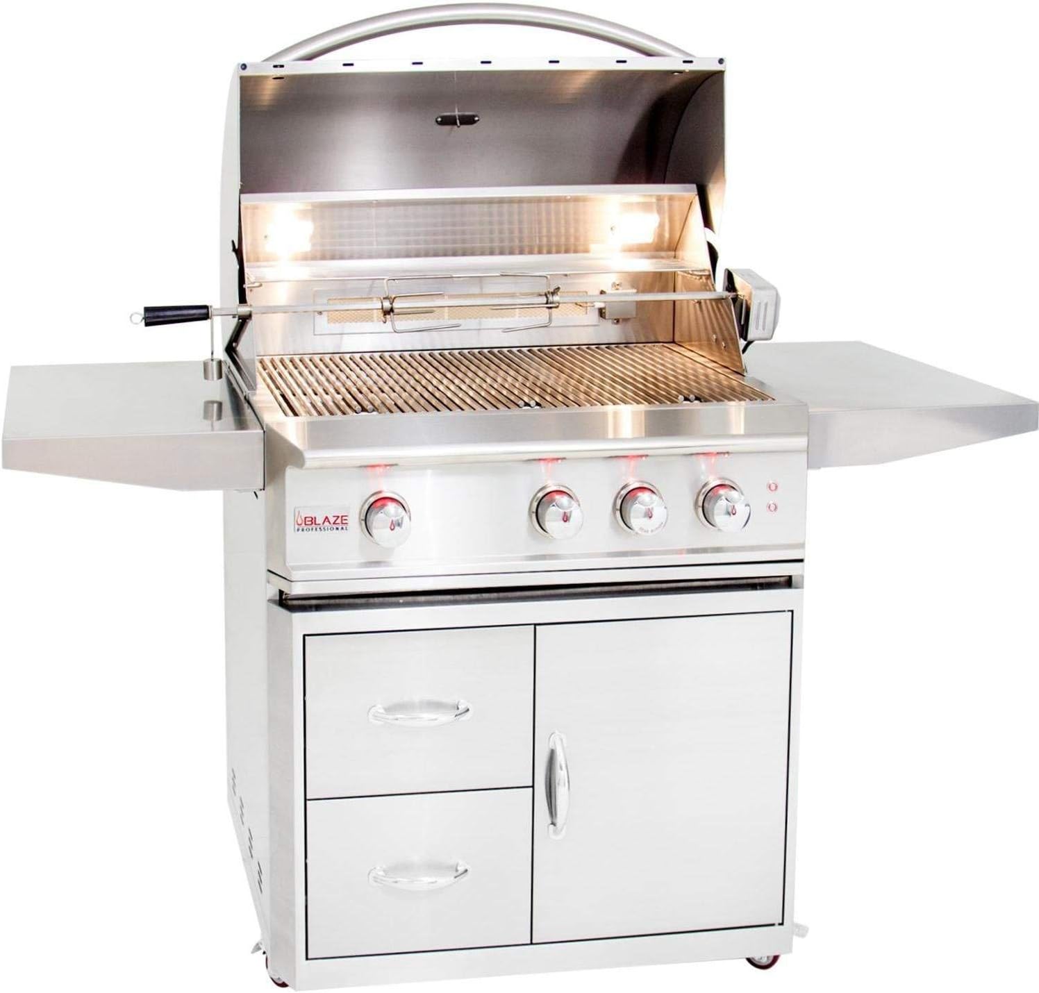 review Blaze 34-inch Professional Grill with Rear Infrared Burner (BLZ-3PRO-LP-BLZ-3PRO-CART), Propane Gas