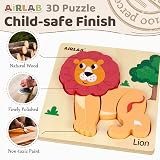 Airlab Wooden Chunky Jigsaw Puzzles Toddler 1+ 4 Pack Animal Toys view 3