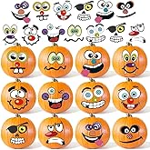 Halloween Mini Pumpkin Decorating Stickers for Kids Toddlers Party Favors | 18 sheets, 36 pack, small, pumpkin face stickers, treat gifts