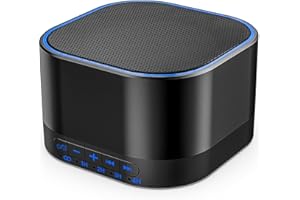 Magicteam White Noise Machine with 20 Non Looping Natural Soothing Sounds Memory Function 32 Levels of Volume Powered by AC or USB and Sleep Sound Timer Therapy for Baby Kids Adults Black