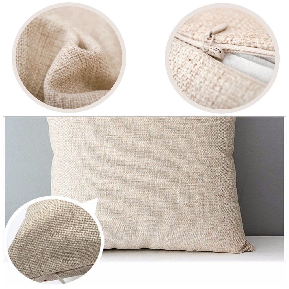 Inshere Christmas Tree Festive Snowflake Deer 18x18 Fall Decor Pillow Covers Throw Pillow Decorative Cotton Linen Cover Cases Set of 4 for Couch Car Sofa Bed Décor