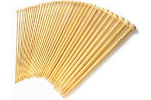 LIHAO 36 PCS Bamboo Knitting Needles Set (18 Sizes From 2.0mm to 10.0mm)
