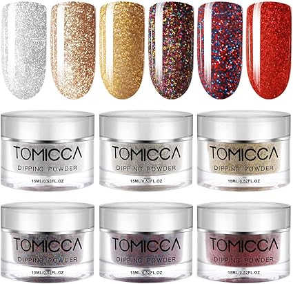 Amazon Com Tomicca Dipping Powder Bright Rose Gold Color Set Of 6