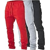 Ultra Performance 3 Pack Mens Fleece Wide Leg Sweatpants with Pockets, Open Bottom Workout Sweatpants for Men