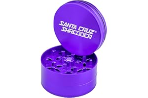Santa Cruz Shredder Metal Herb Grinder Knurled Top for Stronger Grip 3-Piece Large 2.7" (Purple)