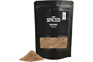 RHYTHM AROMATICS SPICED Nutmeg Powder, 8oz of Ground Nutmeg Spice in Resealable Bag for Holiday, Winter or Year Round Cooking, Seasoning or Garnishing