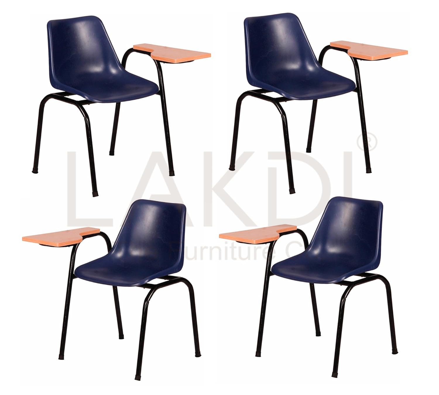 Lakdi Student Writing Pad Study Chair With1 Inch Pipe Blue Set Of