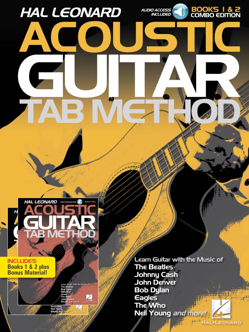 Hal Leonard Acoustic Guitar Tab Method - Combo Ed.. Books 1 & 2 with Online Audio, Plus Bonus Material Book And Audio-Online
