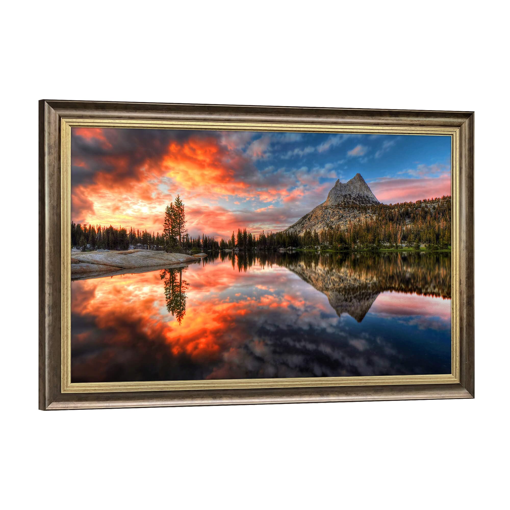 Lake Canvas Wall Art Picture: Nature Landscape Framed Artwork Panoramic ...