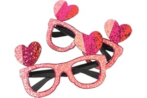 LABRIMP 2pcs Valentine S Day Heart Shaped Glasses Photo Booth Props Plastic Funky Eyewear for Anniversary