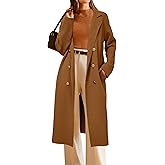 Arach&Cloz Women's Wool Blend Double Breasted Winter Outfits Long Cardigan Sweater Coat