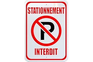 Stationnement Interdit, Panneau de Stationnement, 7 par 10 pouces, Aluminium sans Rouille, Protégé Contre les UV, Résistant a