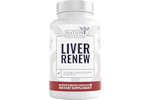 NATION HEALTH MD Liver Renew - Liver Cleanse Detox & Repair - Liver Support Supplement with Artichoke Extract, Milk Thisle, Dandelion and Turmeric - 60 Capsules