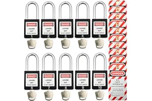 JOJOMARK Lockout Tagout Locks, Safety Padlocks, Loto Locks Keyed Differently Lock Out Tag Out Device Plastic with Lockout TagOut Tags
