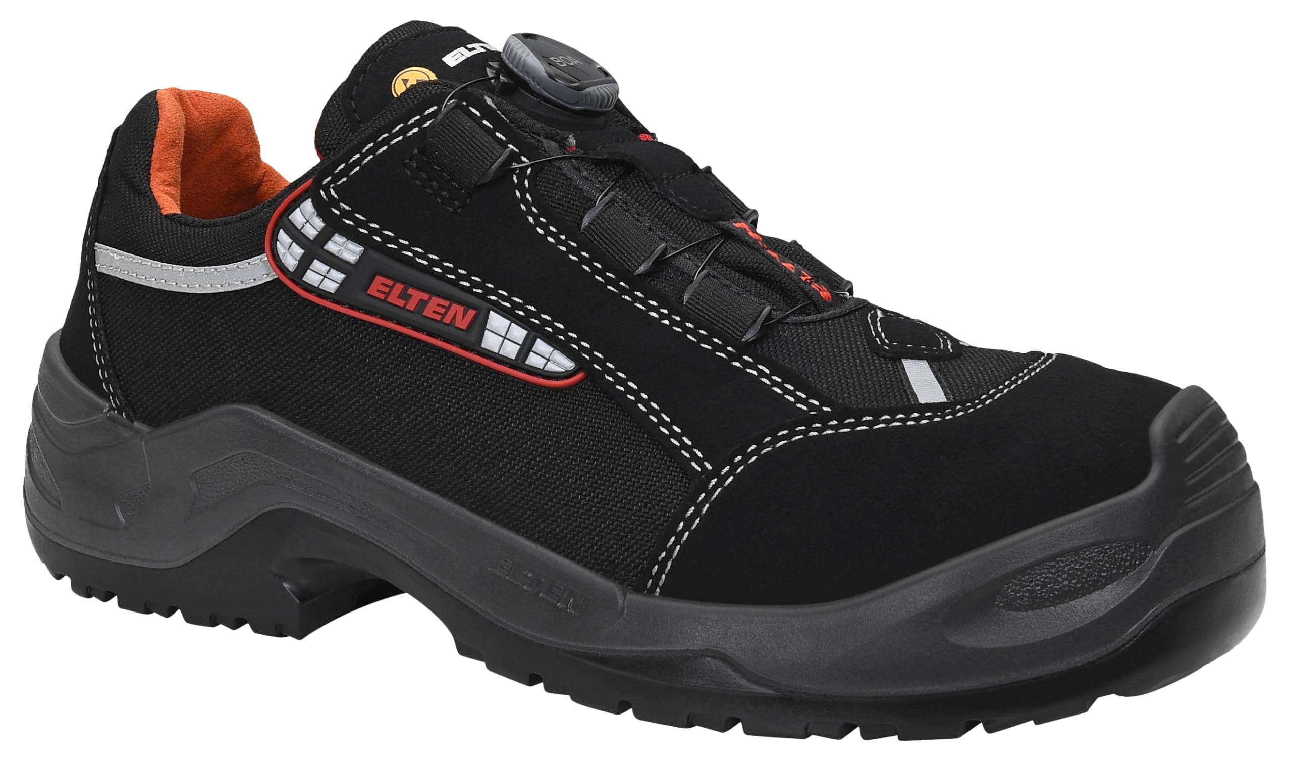 Elten 728531-44 Safety Shoes "Sanex BOA" ESD S3, Size 9.5, Black/Grey - EN safety certified