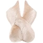 BABEYOND Women's Faux Fur Shawl Party Faux Fur Collar Fur Wraps for Winter Bridal Wedding Cover Up
