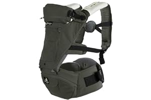Abiie HUGGS 3-in-1 Baby Carrier with Hip Seat - Front Facing, Hip Hugger, Back Baby Carrier - Healthy Sitting (M) Position, 3 Mos.-Toddler - Buckle Type Closure - Approved by US Safety Standards
