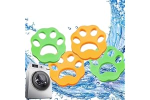 AHCJYEEJK 4PCS Pet Hair Remover for Laundry，Lint Catcher Laundry for Washing Machine Reusable Dog Hair Remover，Suitable for Washer,Dryer,Bedding, Clothing (Green-Yellow)