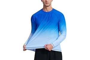 KPSUN Mens Swim Shirts UPF 50+ Sun Protection Quick Dry SPF Rash Guard Outdoor Beach Fishing T Shirts