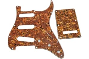 Dopro 11 Hole Strat SSS Pickguard ST Back Plate Trem Cover for USA/Mexican FD Strat Tiger Stripe