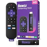 Roku Streaming Stick HD with Voice Remote | Compact 4K Streaming Device for TV with Roku Voice Remote &amp; Long-Range Wi-Fi - Free &amp; Live Local News, Sports
