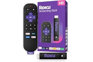 Roku Streaming Stick HD with Voice Remote | Compact 4K Streaming Device for TV with Roku Voice Remote & Long-Range Wi-Fi - Free & Live Local News, Sports