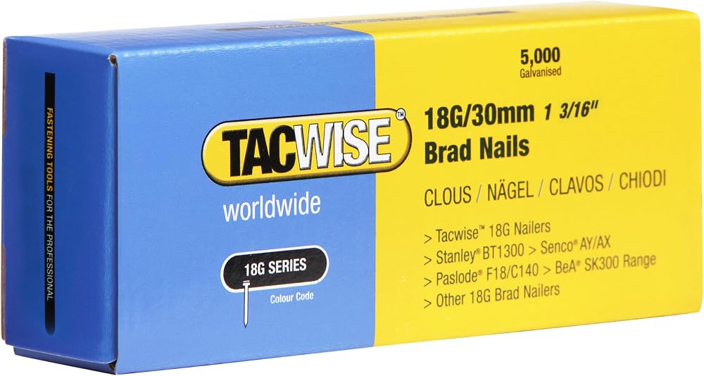 Tacwise 0397 18G 30mm Galvanised Brad Nails Pack of 5000