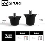 55 Sport 55 Sport Classic Nylon SG Replacement Football Studs 12 Pack 13/16mm view 3