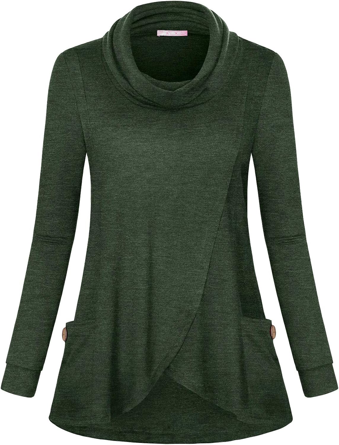 JOYMOM Maternity Warm Cowl Neck Nursing Sweatshirt Breastfeeding Tunic Tops at  Women’s Clothing store