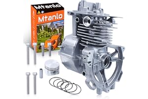 Mtanlo Crankcase Set Piston Bolt For Honda GX25 GX25N HHT25S 10100-Z3E-406 35mm Part, Crankcase Set, Piston, Pin, 5 x Ring, Circlip, Mount Bolt Kit