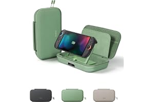 Belkin Nintendo Switch 2 Charging Case Pro, 10000mAh Power Bank, 30W Fast Charging w/Kick Stand - Custom Fit, Hard Shell Carrying Case, 12 Game Card Slots, AirTag Holder, Digital Display - Sage