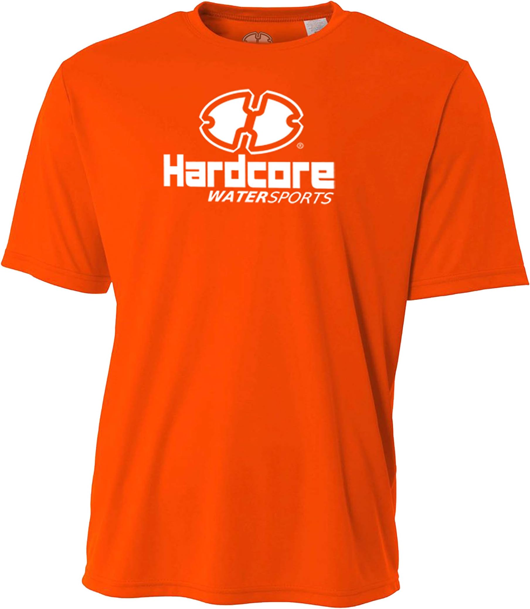 Hardcore Water Sports Mens Rash Guard Surf Swim Shirt SPF Protection Loose Fit Hi Visibility Orange