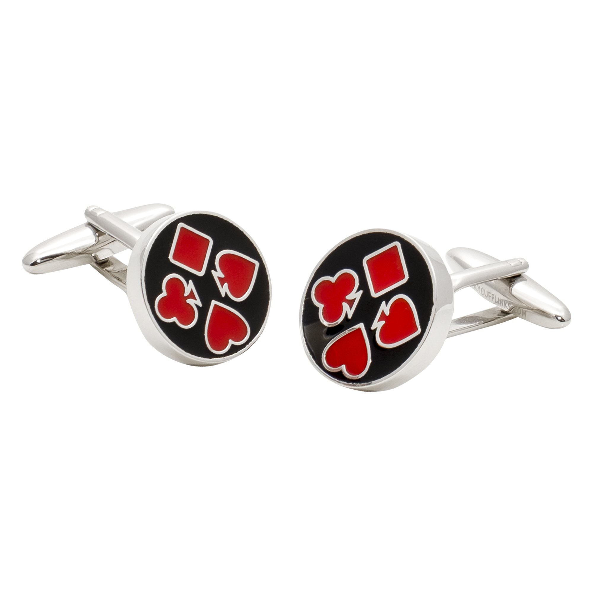 Playing Card Suit Cufflinks in a Circle - Valentine's Day Special