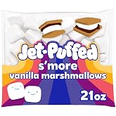 Jet-Puffed Marshmallows, S'more Vanilla, 21 oz Bag | S'more Marshmallows with a Square Shape, Sweet &amp; Fluffy, Fat-Free, Perfect for S'mores, Treats &amp; Hot Chocolate