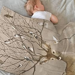 Duduho Retro Wildlife Animal Deer Baby Blankets